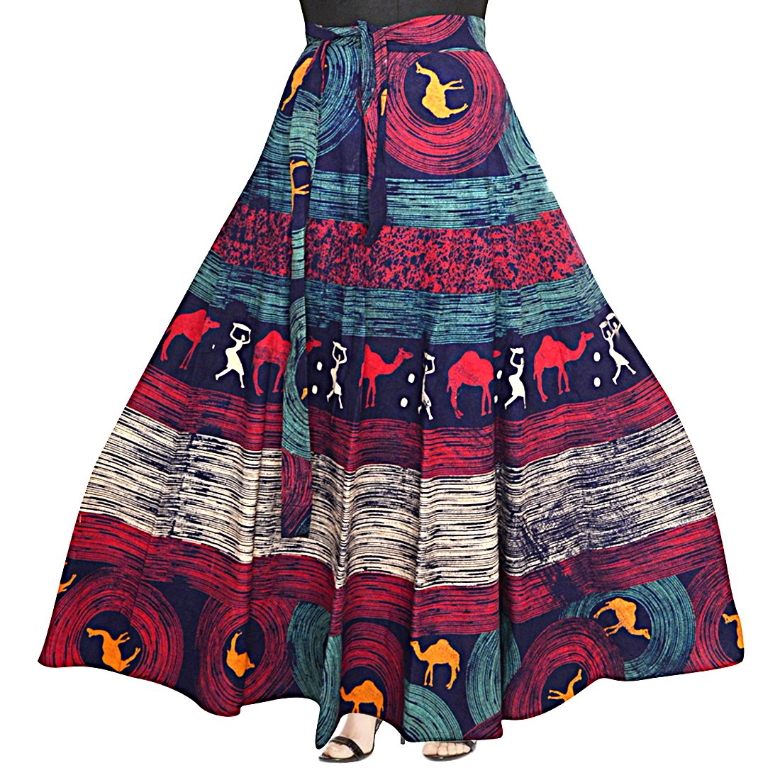 jwf cotton jaipuri wrap around elegant printed skirt