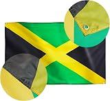 Runesol Jamaica Flag 3x5 ft 91x152cm 4 Grommets Eyelets Corner Premium Flag view 4