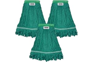 KLHB-YF Heavy Duty Wet Industrial Cleaning Mop Head – Mop Head Replacement Perfect Cotton Washable Mop Head Replacement for Commercial & Home Cleaning