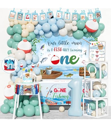 Fotohintergrund „O Fish Ally One“ – 1,5 X 0,9 M, Angel-Thema Für 1. Geburtstag, Vinyl, Für Jungen, Baby-Party-Dekoration