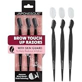 Japonesque Eyebrow Razor with Ultra-Sharp Stainless Steel Blades, for Removal of Facial Hair on Women. Also acts as a Dermaplane Razor to Remove Peach Fuzz &amp; Exfoliate the face -Travel Cap Included