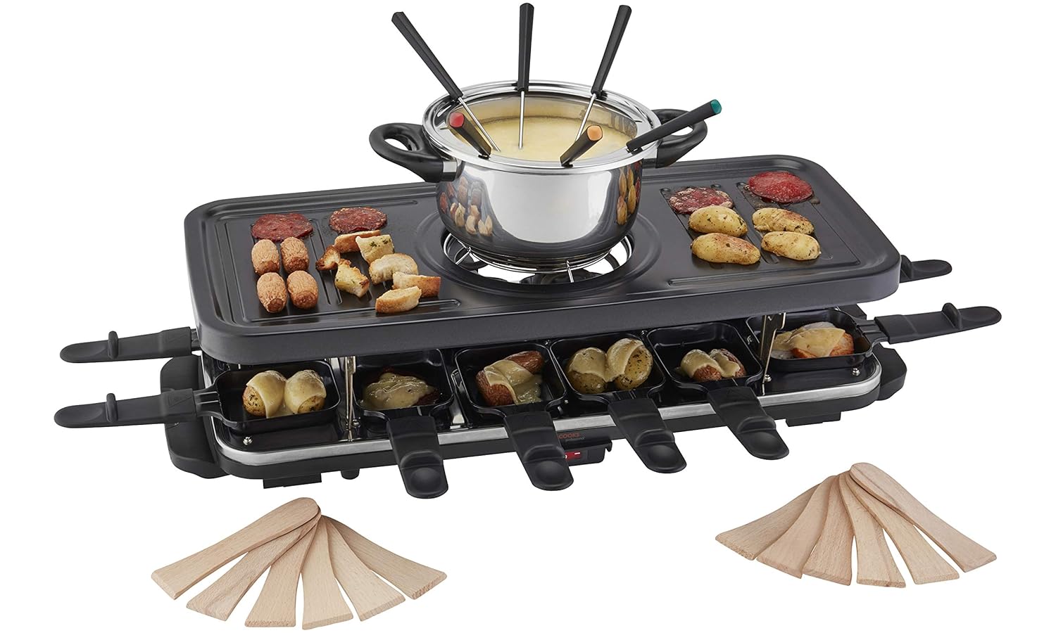 Amazon.de: Traditionelles Raclette-Grill-Fondue-Set, Antihaft-Top für ...