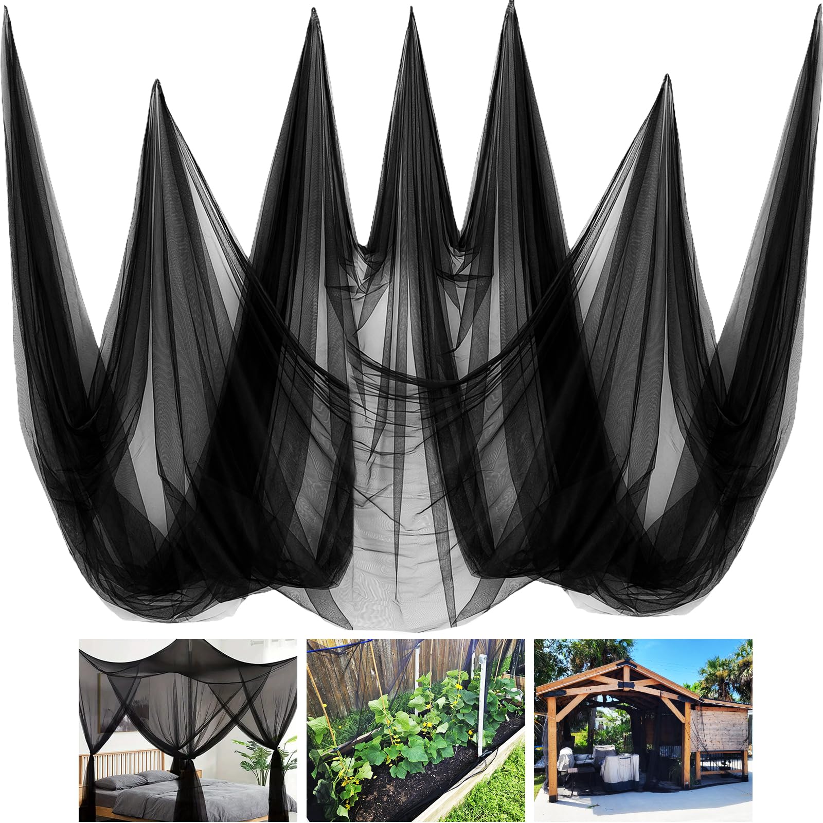 Photo 1 of 2 Pack 10 x 20 FT Mosquito Netting,Garden Mesh Netting Barrier,Balcony Privacy Screen Plant Covers for Patio Vegetables Fruits Flowers Protection