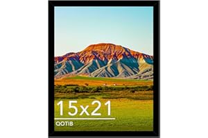 QOTIB 15x21 Picture Frame Black for Wall Mounting, Horizontal and Vertical Formats for Wall Hanging, Wood 15x21 Frame, Black, 1 Pack