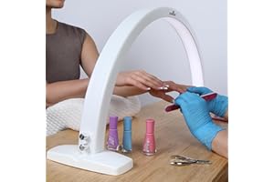 XOLLOZ Half-Moon LED Manicure Lamp for Nails - 1600 Lumen White Desk Light for Professionals, Tattoo & Lash Techs