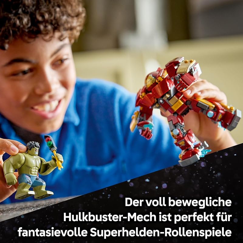 | Marvel Duell der Giganten: Hulkbuster vs. Hulk - Superhelden Spielzeug mit Actionfigur und 2 Minifiguren, darunter Iron Man - Avengers Geschenk für Jungen ab 9 Jahren, Mädchen und Fans - 76343 — Foto 3 von 8