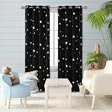 Deconovo Thermal Eyelet Star Blackout Curtains 52 x 54 In Pair view 2