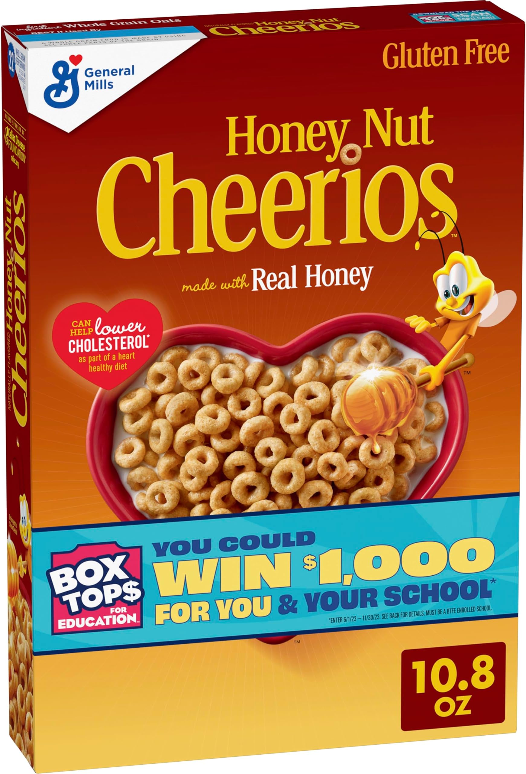Cheerios Honey Nut Cheerios Heart Healthy Breakfast Cereal, Gluten Free