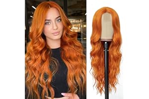 NAYOO Long Orange Wigs for Women - 26'' Long Ginger Wig, Natural Looking Orange Wavy Wigs, Easy to Put Ginger Curly wig, Heat Resistant Synthetic Cosplay Halloween Wig