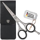 3 Swords Germany &ndash; professional BEARD MUSTACHE HAIR SCISSORS, stainless steel, straight blade, sharp, with black case