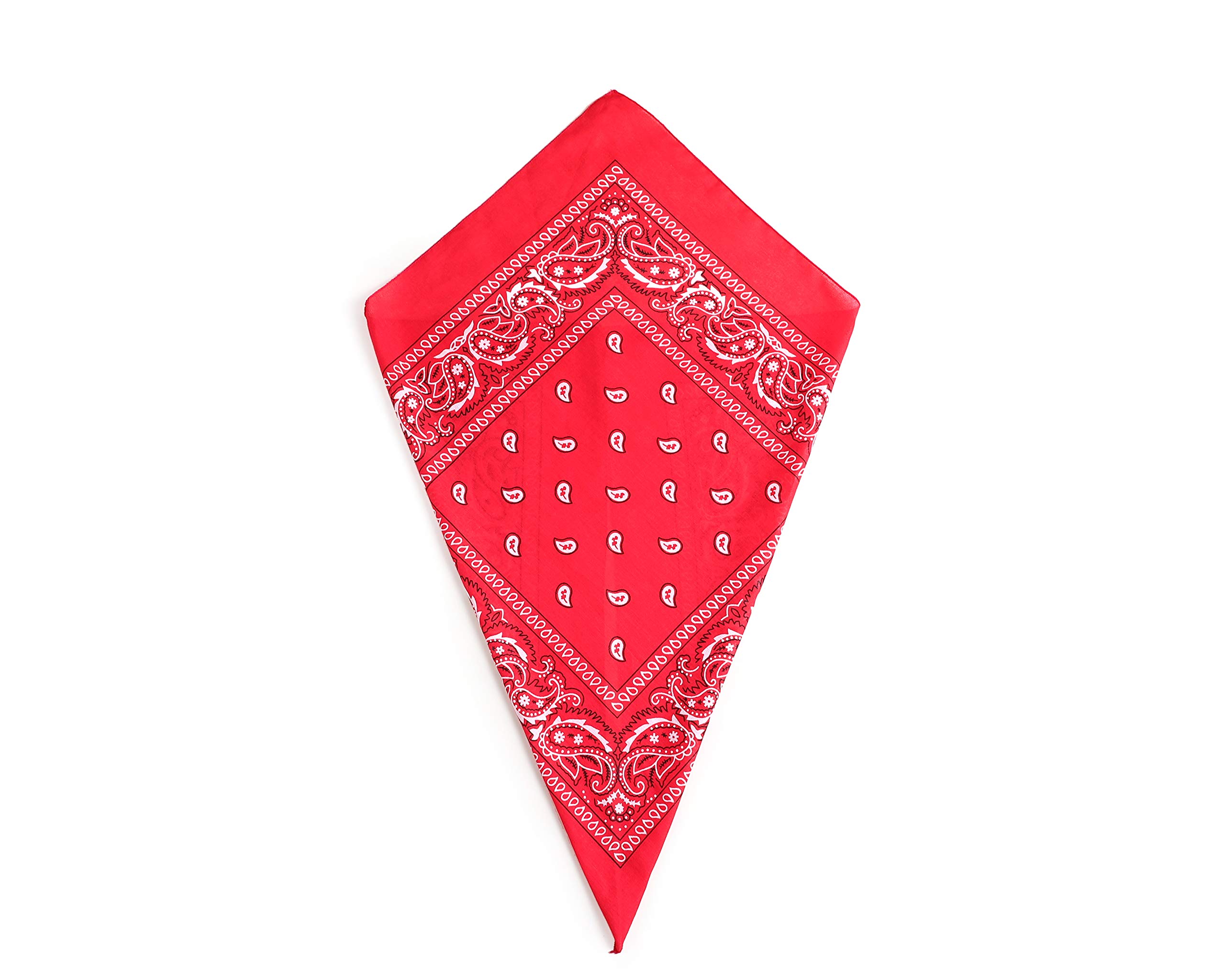 Red Paisley Bandana Head Scarf Headbands Handkerchief Cowboy Cotton Bib Party Face Covering Headwear For Motorcycling Mens Womens Unisex