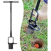 Omesata Sod Plugger, Bulb Planter Grass Plug Tool for Digging Holes | Long Handle Bulb Transplanter, Serrated Base to Plant Tulips, Iris, Daffodils