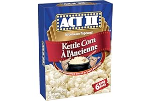 ACT II Kettle Corn Microwave Popcorn, No Artificial Colours or Flavours, 100% Whole Grain Popping Corn, Kosher, 594g (6 x 99 