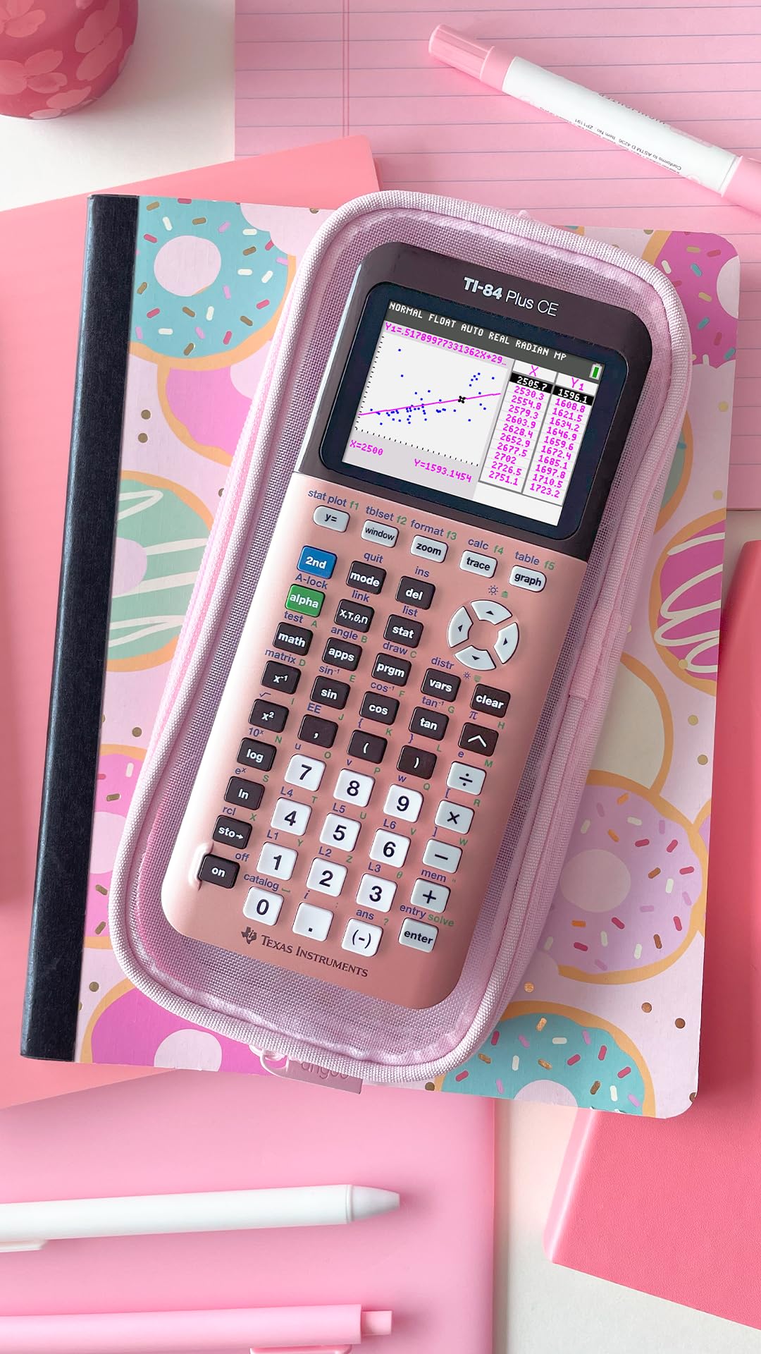 Texas Instruments TI-84 Plus CE Color Graphing Calculator, Rose Gold (Metallic)