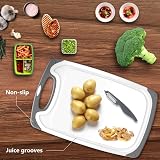 SKERITO Chopping Board Set 3 BPA Free Non-Slip Drip Groove Gray view 2