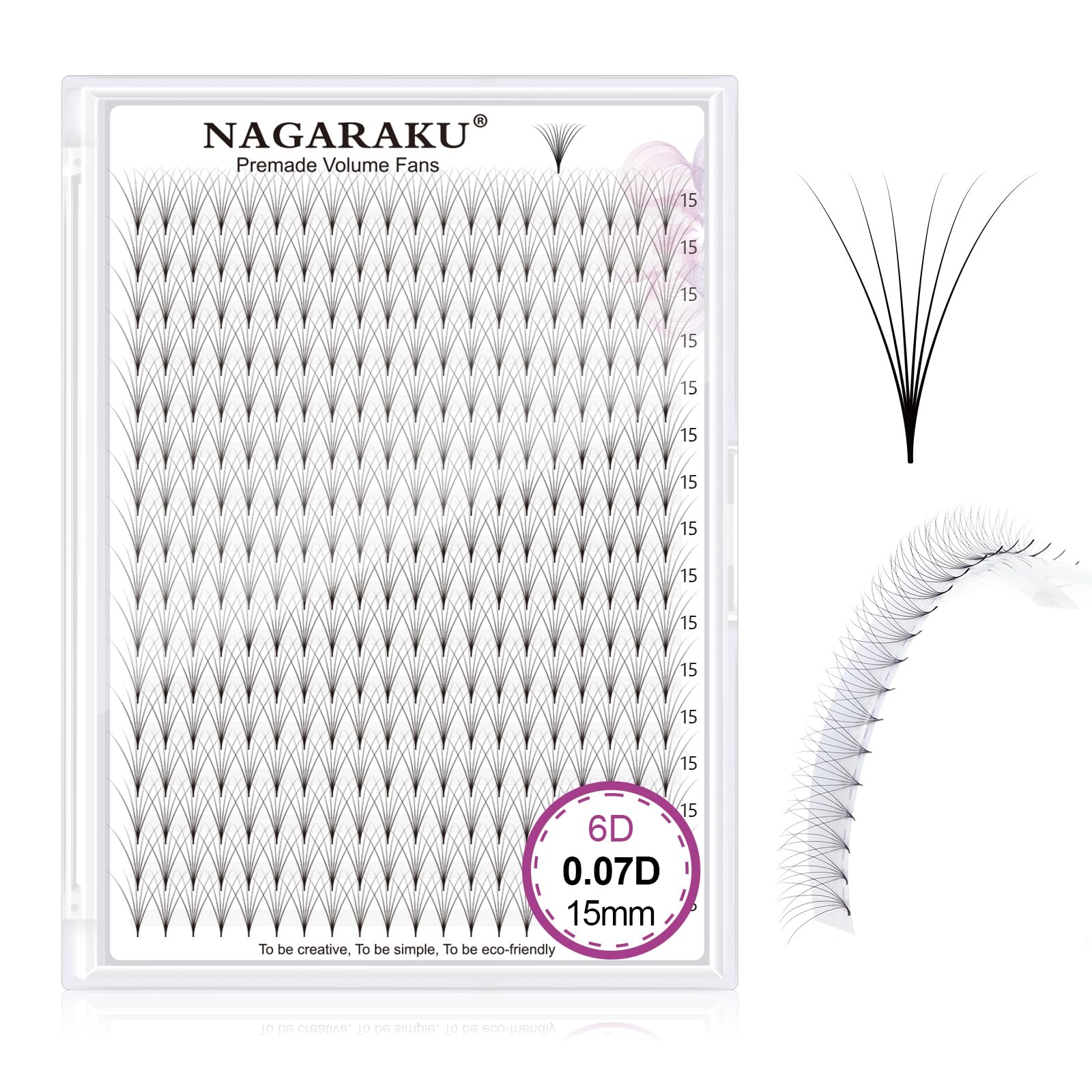 NAGARAKU Premade Fans Eyelash Extensions 320 Fans