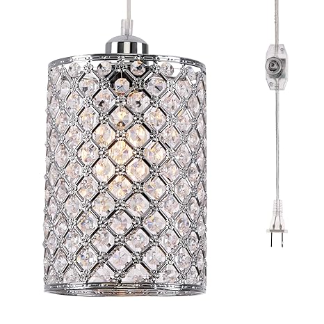 Chandeliers Ceiling Fixtures Lamp Plug In Modern Crystal