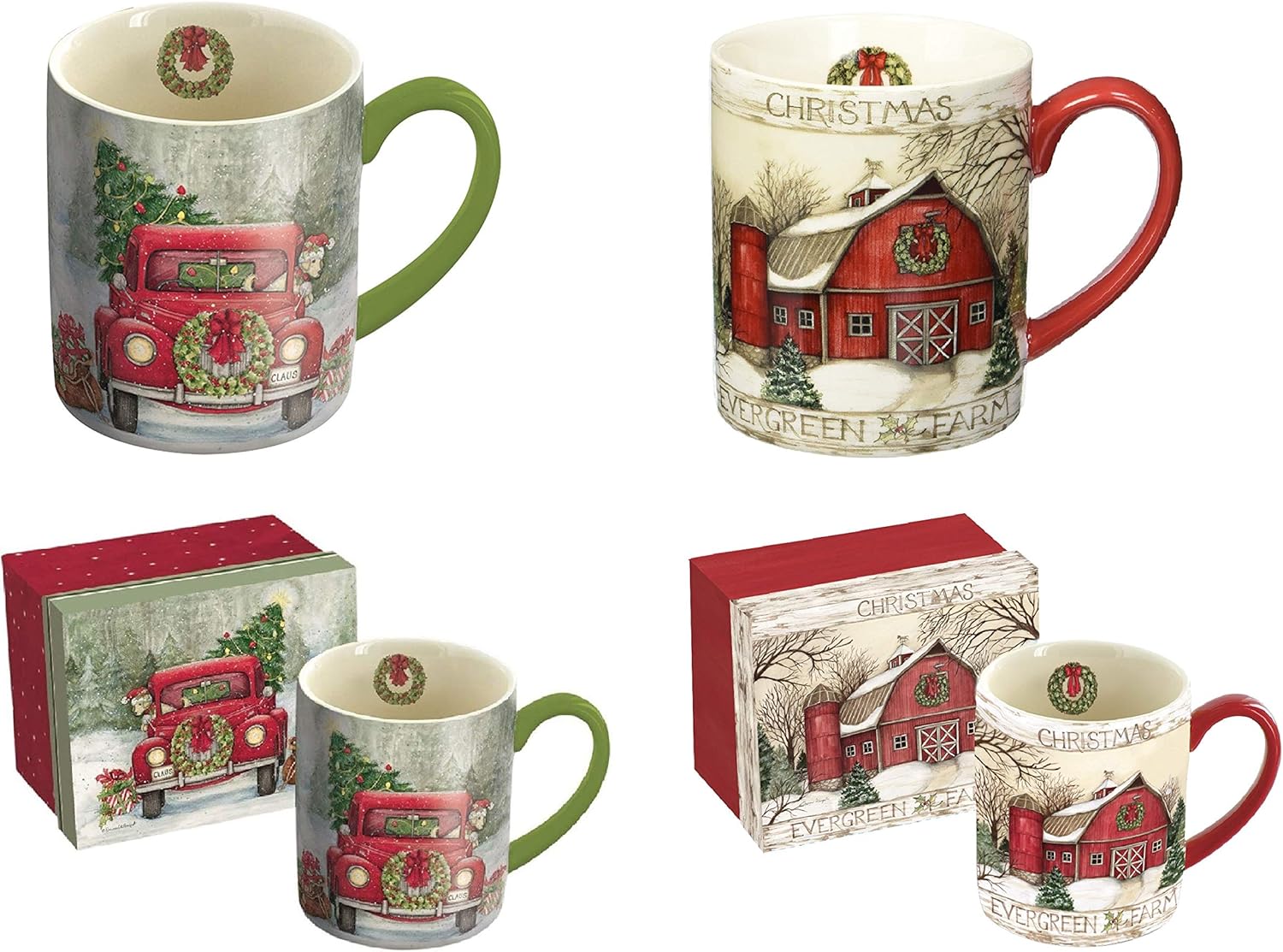 LANG 14 oz. Ceramic Coffee Mug Set of 2 Lang Santas