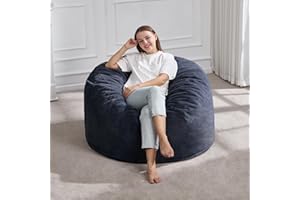 Bean Bag Chairs for Adults Beanbag Chair with Plush Faux Fur Cover Large Bean Bag Chair Big Bean Bag Chair for Living Room Be
