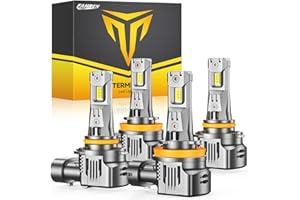 FAHREN 9005/HB3 H11/H8/H9 Led Bulbs Combo – 140000LM 1500% Super Brighter, 2025 Updated Fog Light Bulbs, 1:1 Mini Size, 6500K Cool White, Quick Install, True Plug & Play, Pack of 4