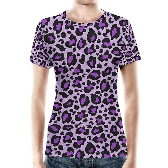 Fantastic purple t-shirt unisex leopard trend