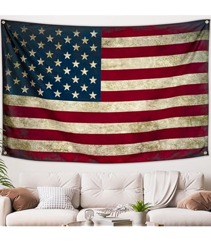 Amazon.com: WHGJ Black and White American Flag Tapestry USA