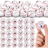 Arrowbash 60 Pcs Baseball Stress Ball Bulk, Mini Face Stress Balls Squeeze Foam Baseball Anxiety Relief Sport Party Favors Goodie Bag Fillers Birthday Gift Decoration