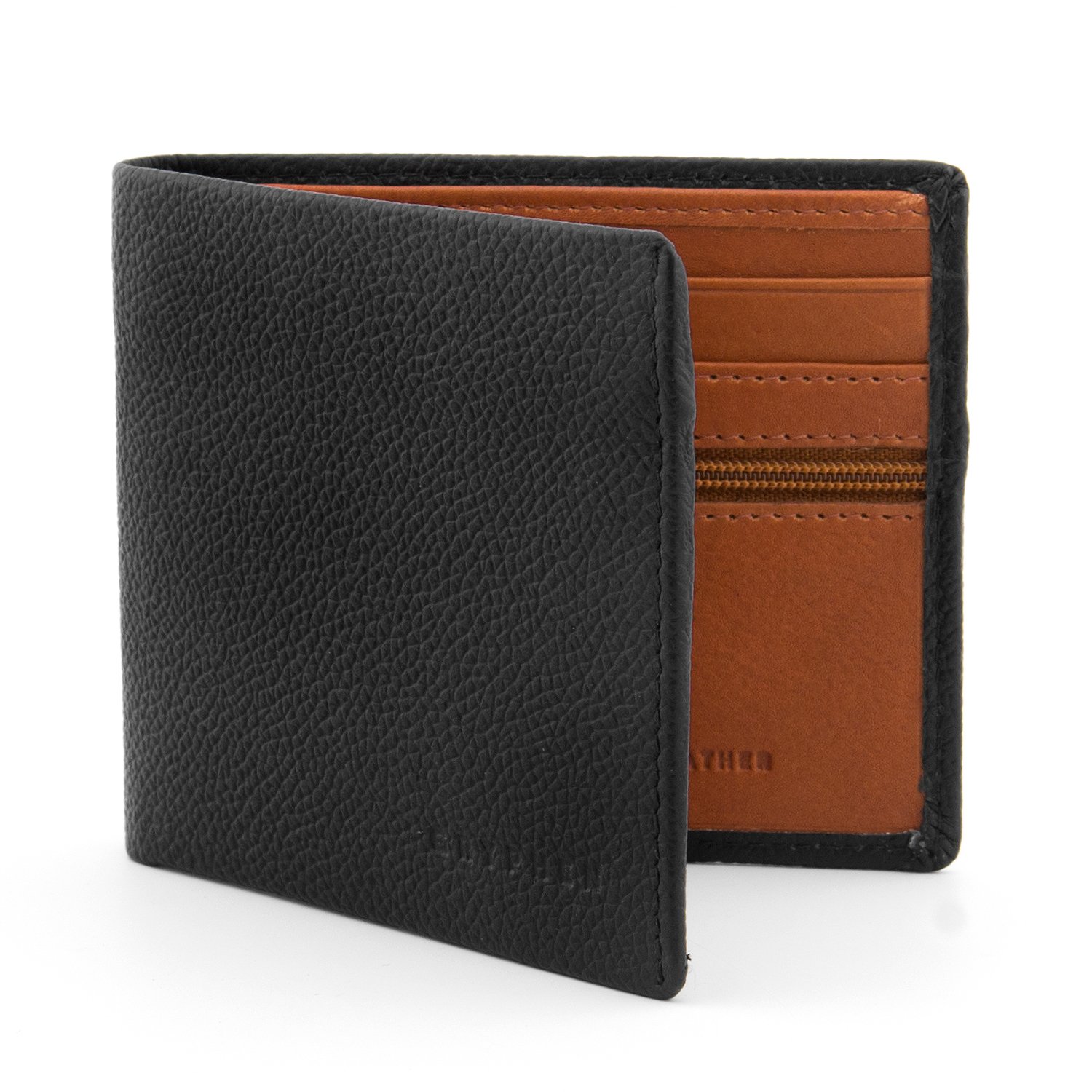 Gryphen Men's RFID Blocking Genuine Leather Wallet (Black/Tan)
