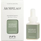 Archipelago Botanicals Pura Eucalyptus Smart Home Scent Refill, Air Diffuser Refill with Up to Six Weeks of Long-Lasting Fragrance per Refill, Clean Air Freshener for Home or Office, 0.33 Fl Oz