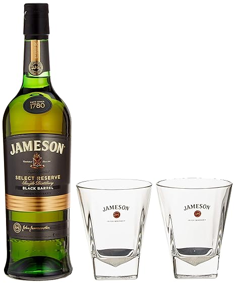 Jameson Select Reserve BLACK BARREL mit Geschenkverpackung mit 2 Gläsern Whisky (1 x 0.7 l)