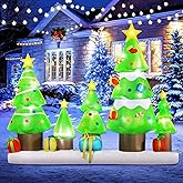 DomKom 9 FT Long Huge Christmas Inflatable Tree Set Outdoor Decoration with Gift Boxes, LED Lights Holiday Blow Up Yard Decoration for Holiday Party Garden Yard Lawn Winter Decor