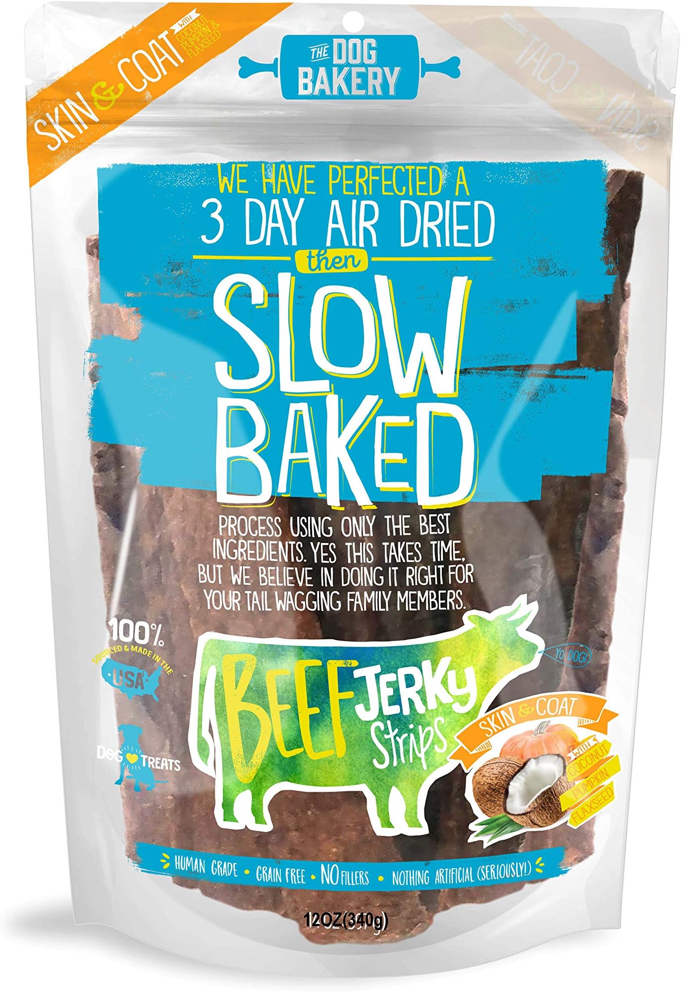 CHICKEN BEEF JERKY USA MADE DOG TREATS HUMAN GRADE GRAIN FREE All NATURAL HIP JOINT SKIN COAT IMMUNITY DIGESTION training small medium large size low calorie healthy subscribe and save snack soft chew