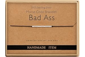MONILY Inspirational Gifts for Women Morse Code Bracelets for Women Funny Bracelet for Friend Funny Gift for Women Sterling Silver Bracelet for Women