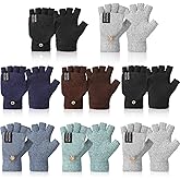 Handepo 8 Pairs Winter Fingerless Gloves for Men Women Warm Knitted Convertible Gloves with Cover Knitted Flip Mittens Multicolor Winter Glove for Cold Weather