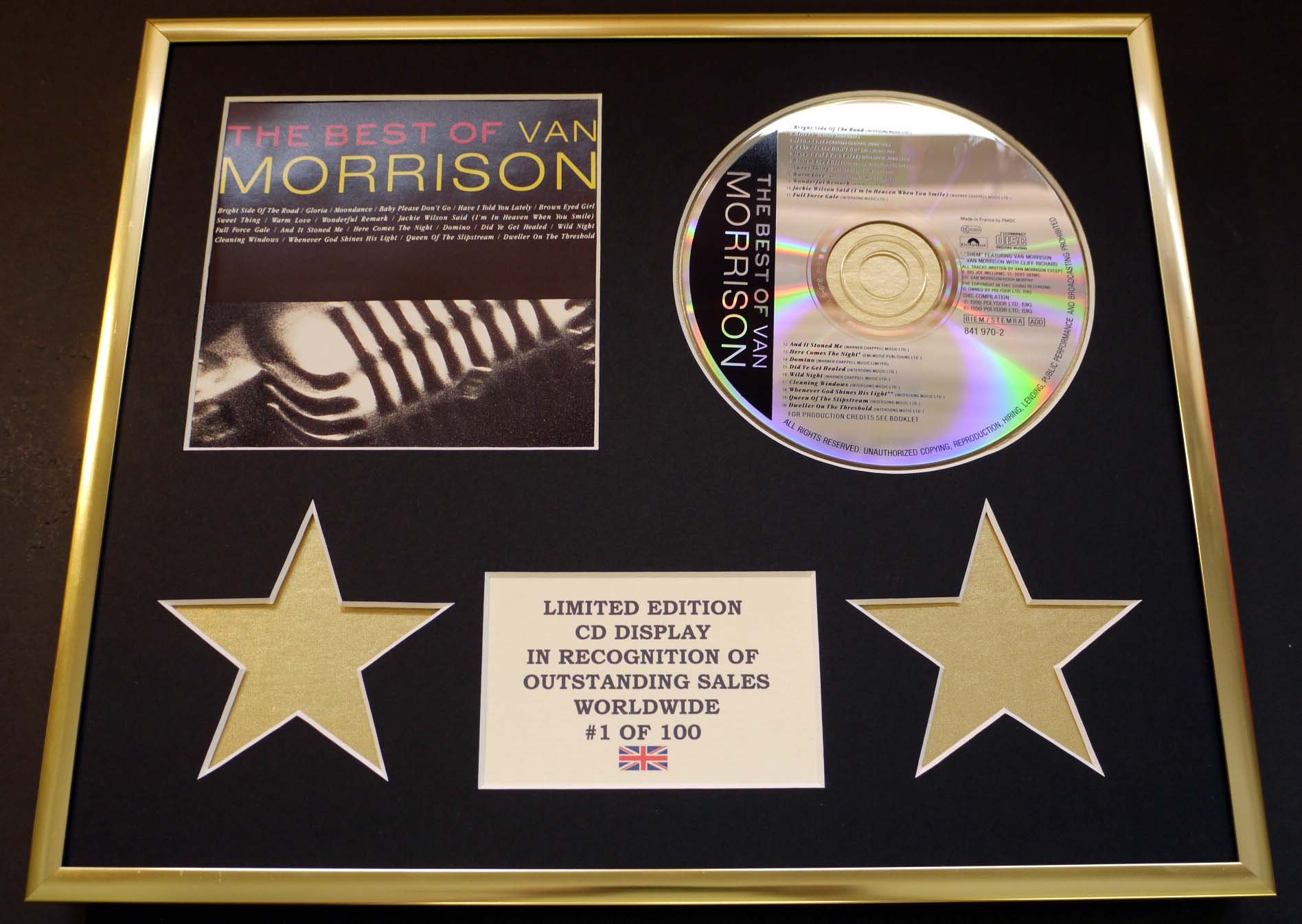VAN MORRISON/CD DISPLAY/LIMITED EDITION/COA/THE BEST OF VAN MORRISON