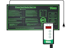 iPower Seedling Heat Mat Heating Pad 10"x20" with Digital Thermostat Combo Set, Waterproof for Indoor Seed Starting and Plant Germination