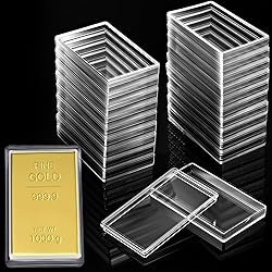 Ctosree 20 Pcs 10 oz Silver Bar Case 10 oz Clear