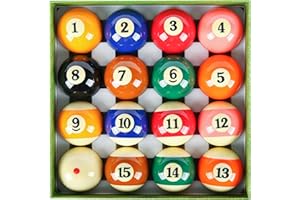 ASKA Billiards Pool Boston Numbered Balls Set, 16 Balls Including a Cue Ball