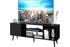 Yusong TV Stand for 55/65 inch TV, Mid Century Modern TV Console Table, Media Entertainment Center with Storage for Living Ro