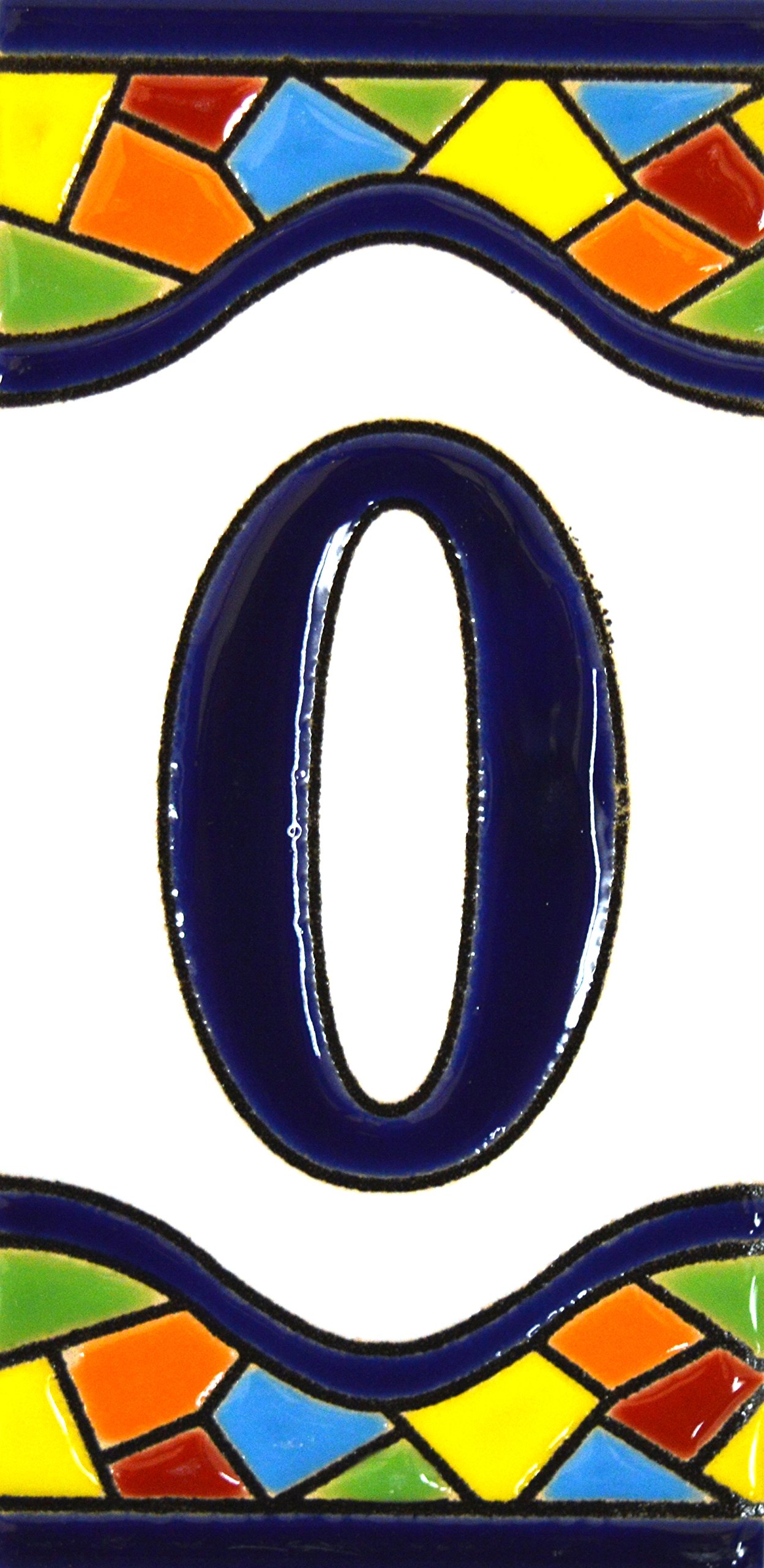 House letters 4 inch. Handpainted house letter tiles for signs, addresses and names. Address numbers for houses. House address numbers and letters. Design MOSAICO MEDIANO 4,29" x 2,13" (LETTER O)