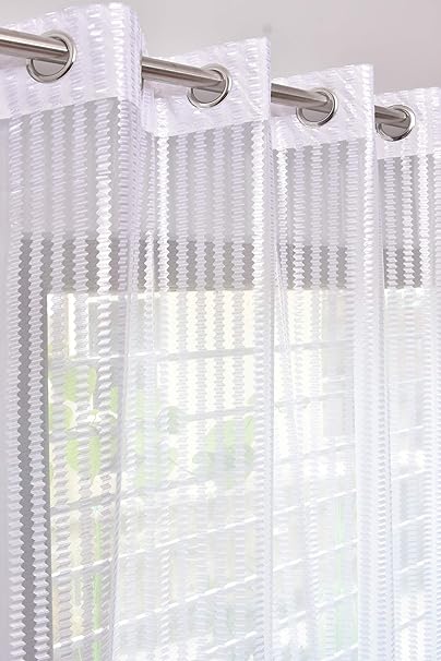 Homefab India Sheer 2 Piece Polyester Door Curtain - White