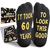HAPPYPOP Birthday Gifts Idea - 30 50 60 70 Year Old Birthday Socks for Women Man Him Her