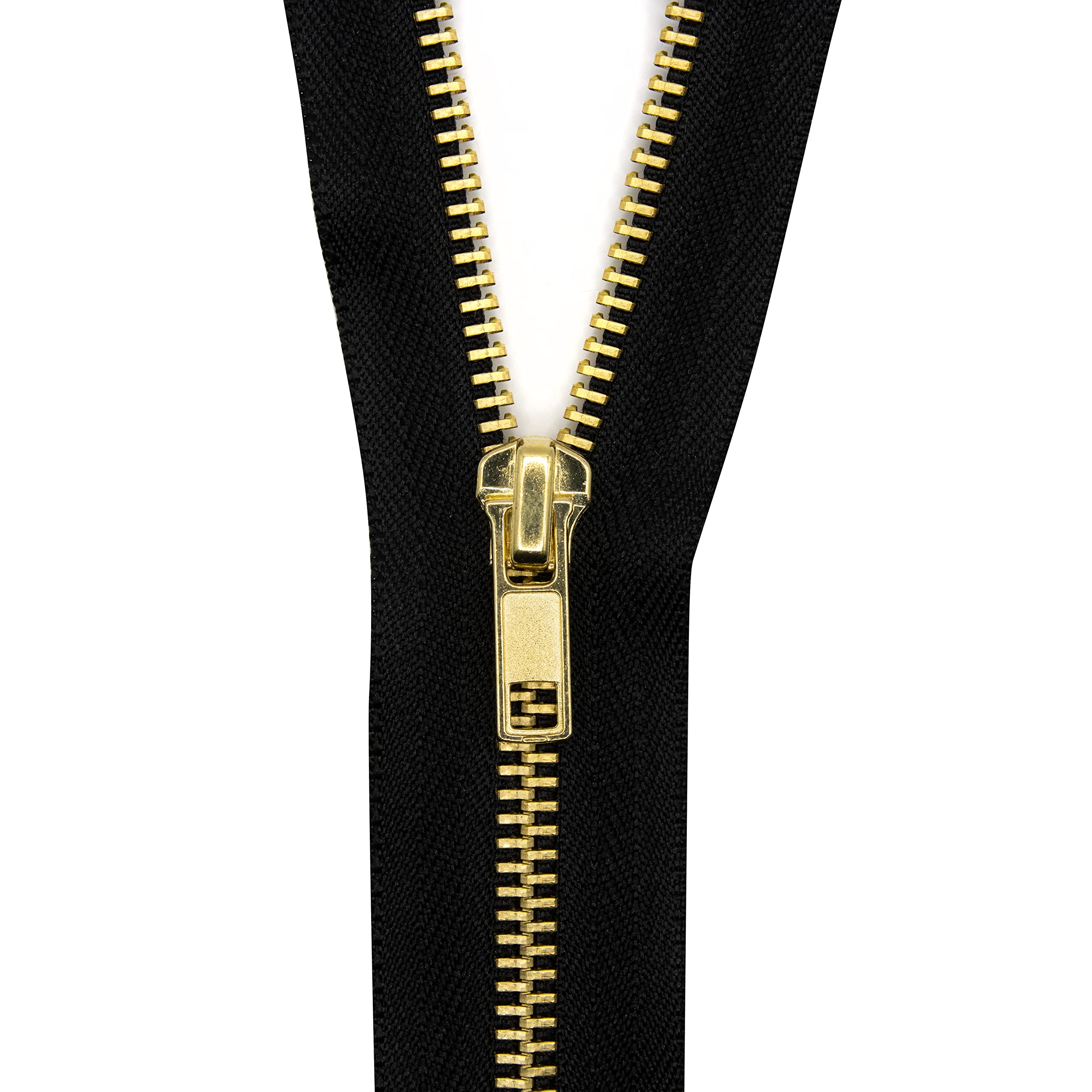 Realm Brass Teeth Jeans Zip for Sewing, Crafts, Clothing and Accessories (7 Inch - Beige)