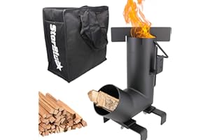 Camping Rocket Stove by StarBlue with FREE Carrying Bag - A Portable Wood Burning Camping Stove with Large Chamber Best for Outdoor Cooking, Camping, Picnic, BBQ, Hunting, Fishing