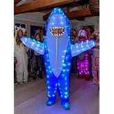 bDDeDD Adult Kids Shark Inflatable LED Light Up Costumes, Blow up costumes for Man Women Children Halloween