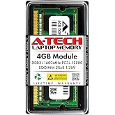 A-Tech 4GB RAM Replacement for CT51264BF160B | DDR3/DDR3L 1600MHz PC3L-12800 (PC3-12800) CL11 SODIMM 2Rx8 1.35V Non-ECC SO-DIMM 204-Pin Laptop, Notebook Memory Module