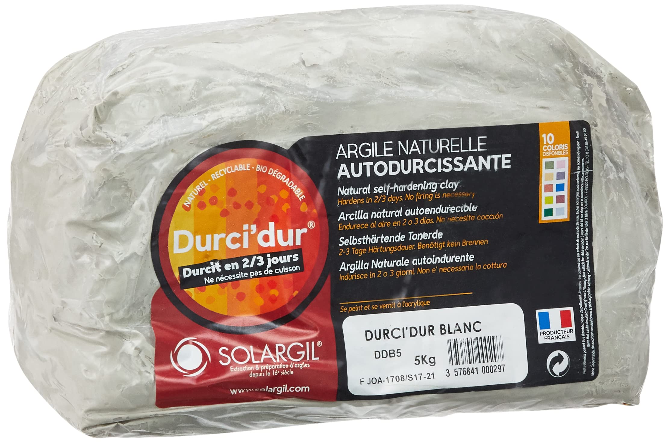Arteo Solari 38470 Self-Hardening Clay Hardened Plastic White
