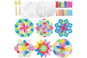 MLOLM 30 Sets Diwali Mandala Sand Art Kits Self Adhesive Rangoli Mandala Sand Painting for Adult DIY Sand Art Pictures with 10 Colorful Sand for Indian Festivals Gifts Diwali Party Decor Supplies