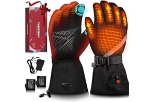 DEORFGO Heated Gloves, Heated Gloves for Men Women Rechargeable Electric Waterproof Thermal Warm Work Winter Gloves Hand Warmers for Cold Weather Work Hunting Fishing Cycling Hiking Skiing