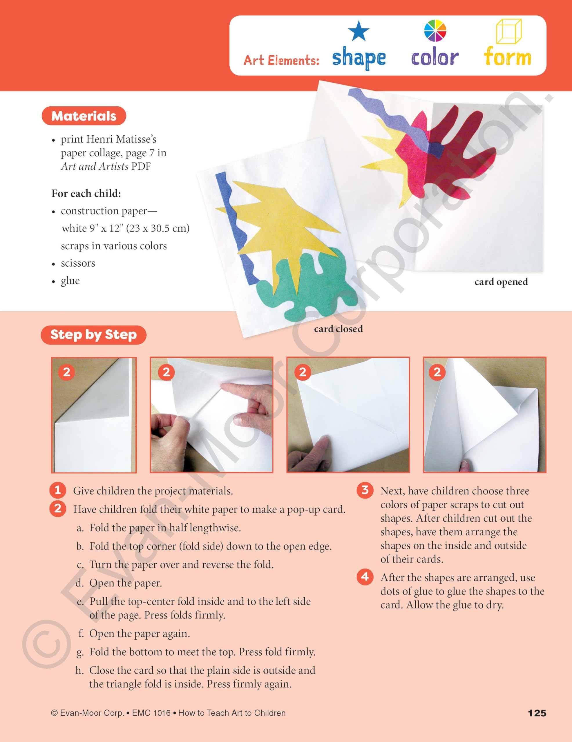 Evan-Moor How to Teach Art to Children, Grades 1-6, Learn and Use Elements of Art, Line, Shape, Color, Value, Texture, Form, & Space, Teaching Edition, Reproducible (Art Resources)